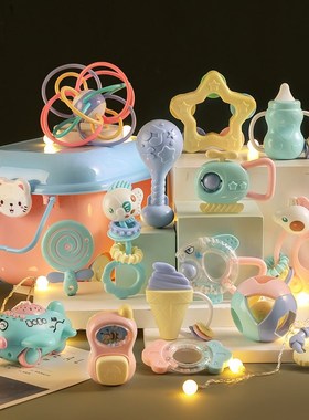 wee牙胶手摇铃婴儿新生儿抓握啃咬训练0个月岁