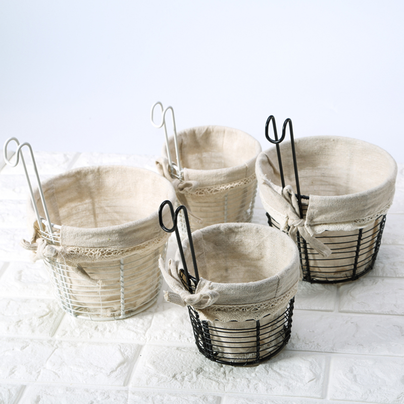 圆形超市挂篮货架网格网片 铁艺照片墙装饰收纳篮置物篮ns