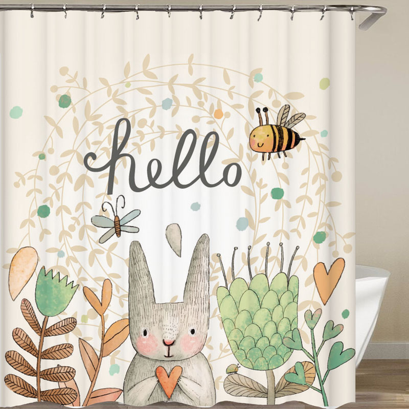 装饰挂布浴帘卫生间挡水帘恐龙遮光帘窗帘兔柜门遮挡帘子