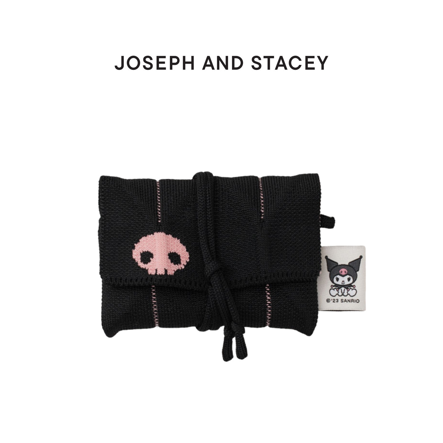 JOSEPHANDSTACEY韩国包包针织钱包库洛米黑色收纳袋零钱包卡包