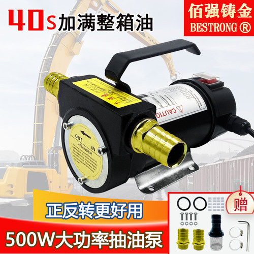 电动抽油泵小型12V24V220V伏柴油加油机正反抽油机自吸泵油泵