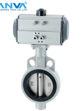 南阀-气动蝶阀 D671X-16Q 对夹中线软密封EPDM四氟不锈钢快速切断