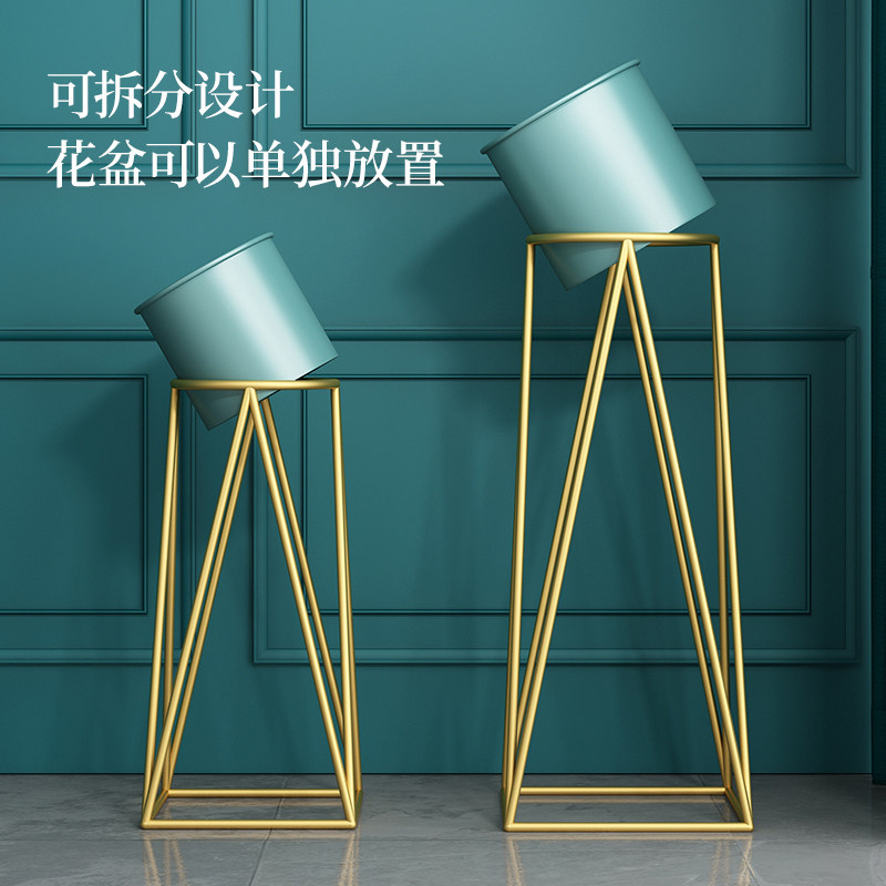 北欧花架铁艺花架子客厅落地式花盆架室内简约绿萝置物盆栽架
