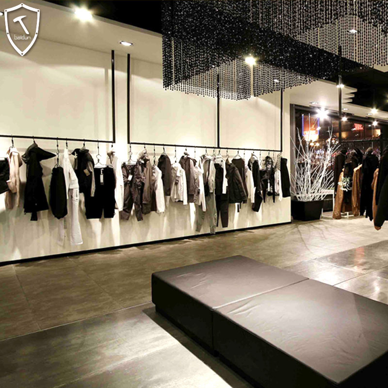 衣服装店衣架展示架吊挂铁艺男装店女装陈列货架吊顶壁挂上墙吊架