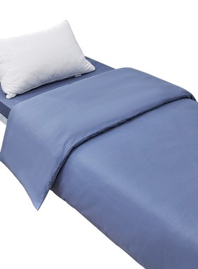 全棉纯棉被套单件150x200学生宿舍纯色单人被罩160x210蓝色可定制