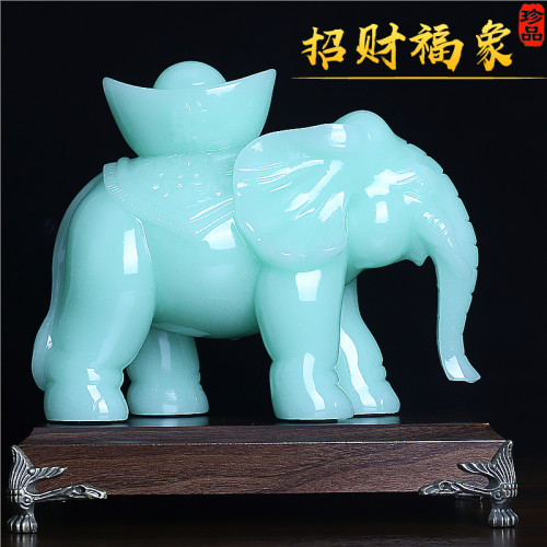 厅件一对元宝象摆居客摆玄关招财桌家设装饰品