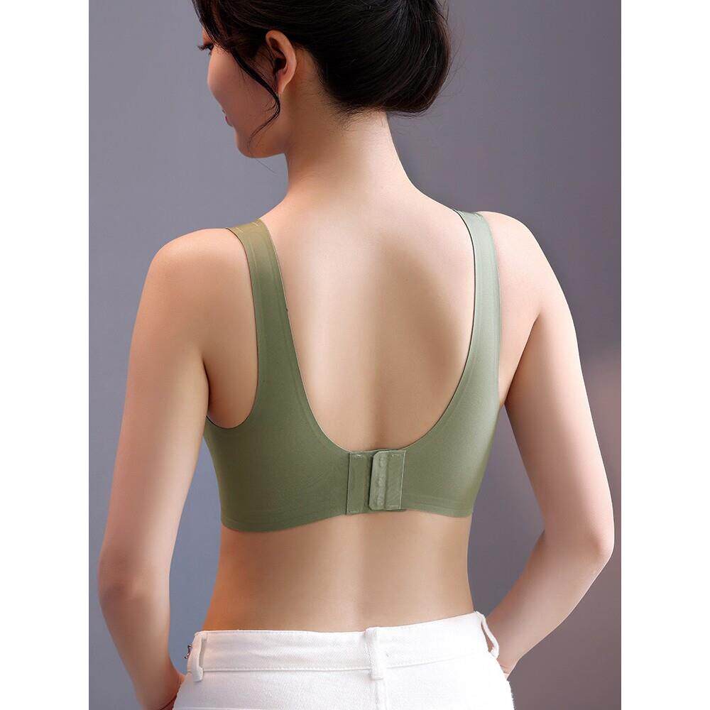 好波乳胶内衣女无痕美背无钢圈收副乳防下垂聚拢背心上托运动文胸