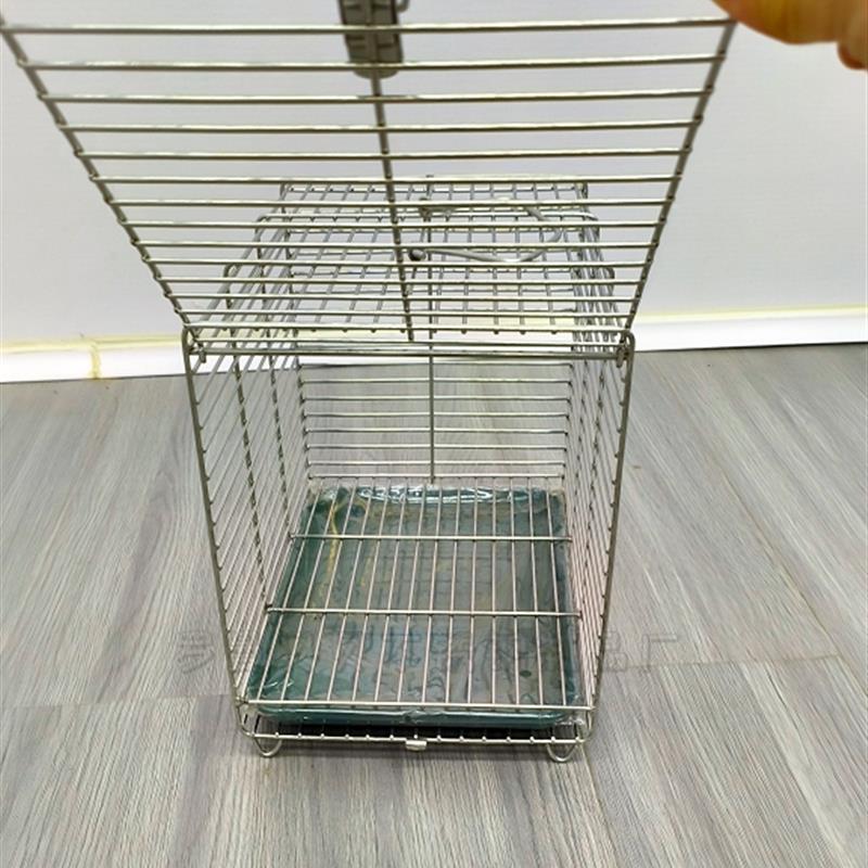 外出携带304不锈钢鸟笼宠物笼中小型鸟小猫狗松鼠龙猫运输携带笼
