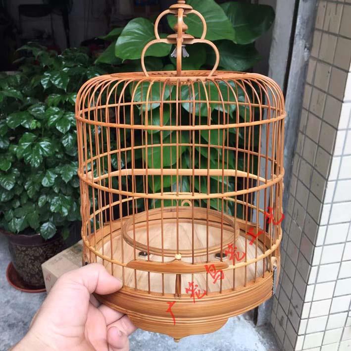 绣眼广笼 水滴脚 虾笼 小型养笼 清远 竹制竹笼子 广式鸟笼
