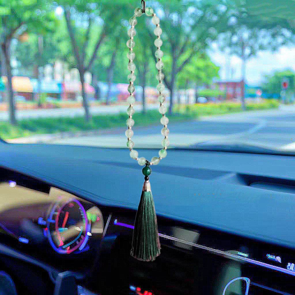 极简风〈冰绿飘花〉冰种玉髓新款汽车挂饰挂件车内饰品摆设赠福袋