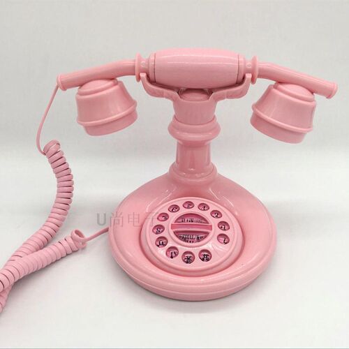 创性时尚个意话店用可爱复古电话机电话家用固酒有线座机