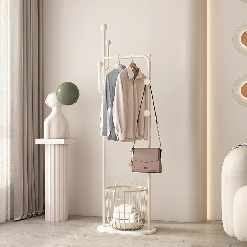 奶油风大理石衣帽架落地卧室挂衣架家用酒店民宿会所收纳架子