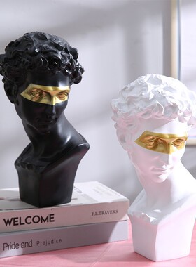 雕塑玻璃钢创意客厅石膏头像设计雕像抽象人物样板间艺术摆件