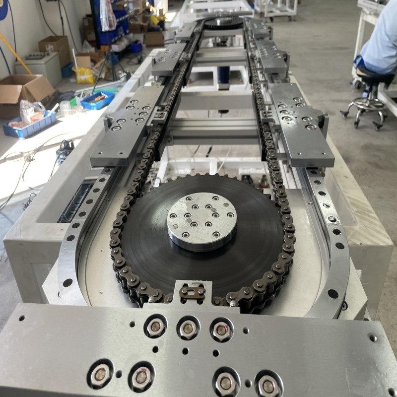 高精度精密圆弧环形导轨输送线链条同步带传动椭圆静音生产线