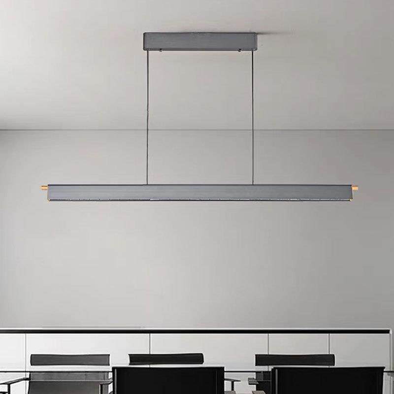 现代简约餐厅吊灯 客厅一字长条灯设计师个性酒店吧台茶室LED灯具