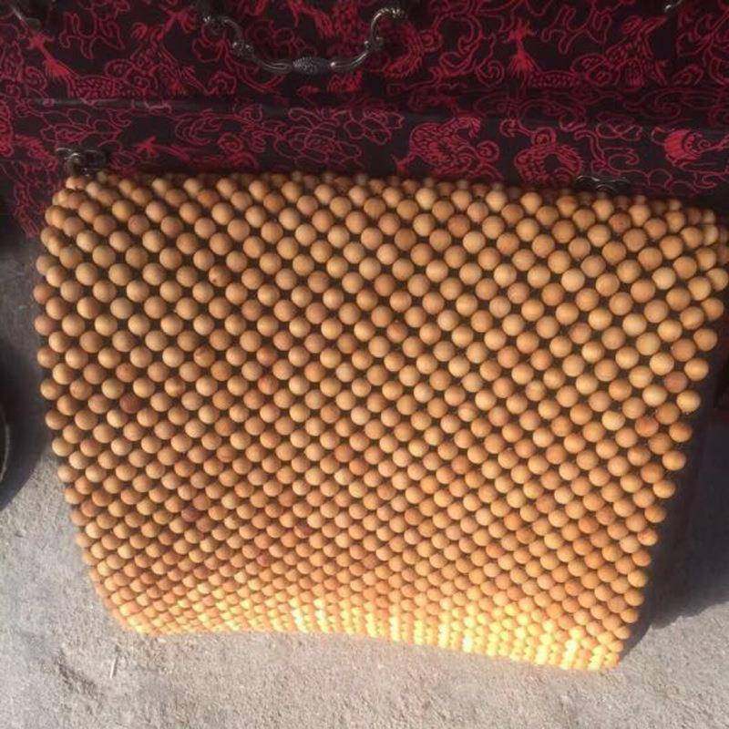 崖柏1.0圆珠汽车护腰靠垫 手工编织木质按摩垫厂家直一营