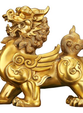 招财铜貔貅摆件 大号招财一对客厅家居办公室桌装饰开业礼品9996