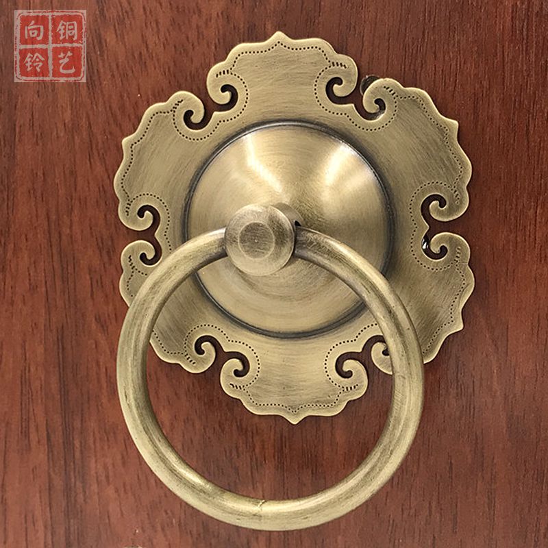 中式大门拉手仿古窗户格扇纯铜门环民宿包间门圆环拉环铜门钹把手