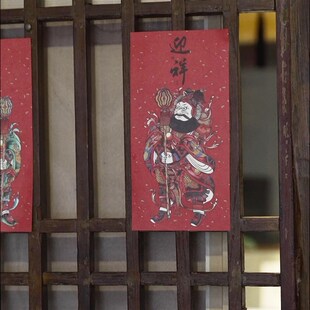 2025蛇年门神贴大门入户春节春联新款财神爷新年对联镇宅年画门画