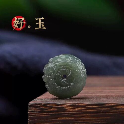 和田玉龙头扣散珠单珠男手串文玩配件diy玉石本命年饰品