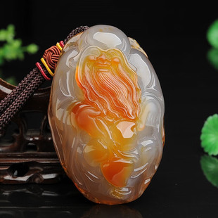 玉石玉髓玛瑙寿星公手把玩人生如意把玩件挂件玉手玩件把玩件男款