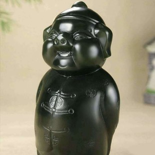 和田青玉立体状元猪双面雕刻玉石吊坠男女款手把件送证书