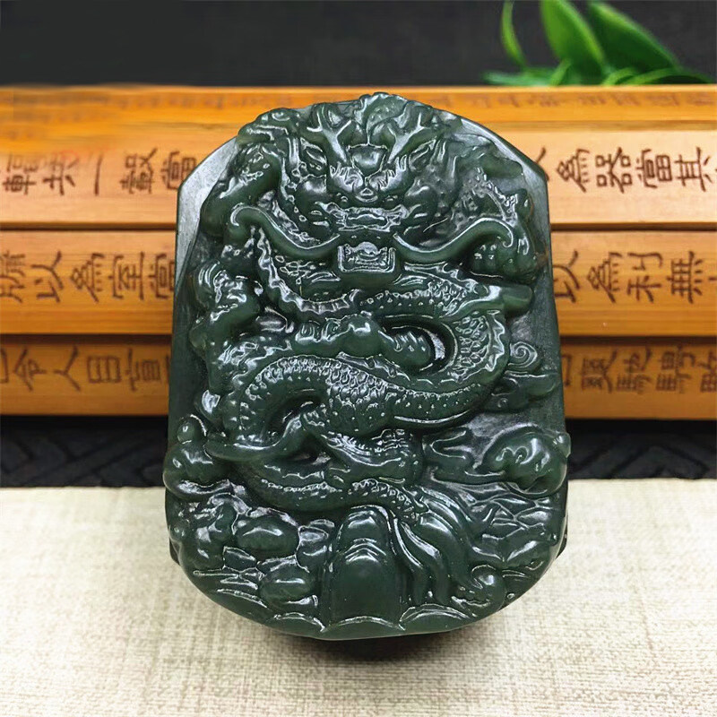 和田玉龙皮带扣 生肖龙皮带扣 男士本命年皮带挂件 玉佩腰佩腰牌