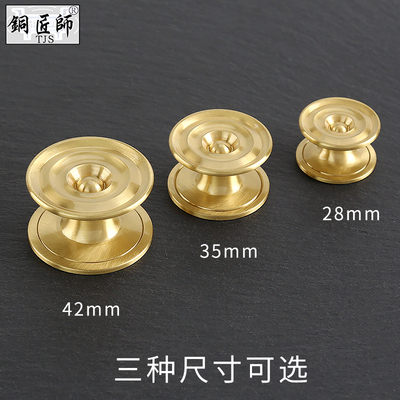 铜匠师新中式纯铜衣柜门拉手现代简约金色橱柜子抽屉黄铜把手