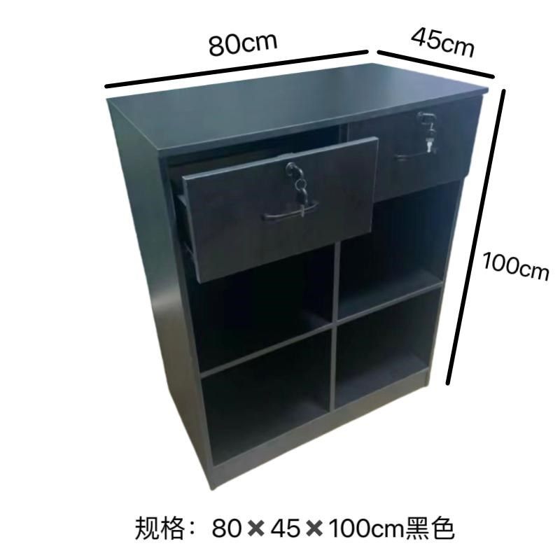 服装店美甲店小型店铺收银台接待台中岛展示柜迷你小黑色吧台简约