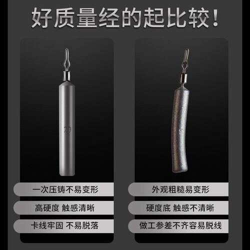 路亚倒钓铅坠柱形防挂铅倒钓水滴铅坠球形倒钓铅快挂铅风筝自由铅