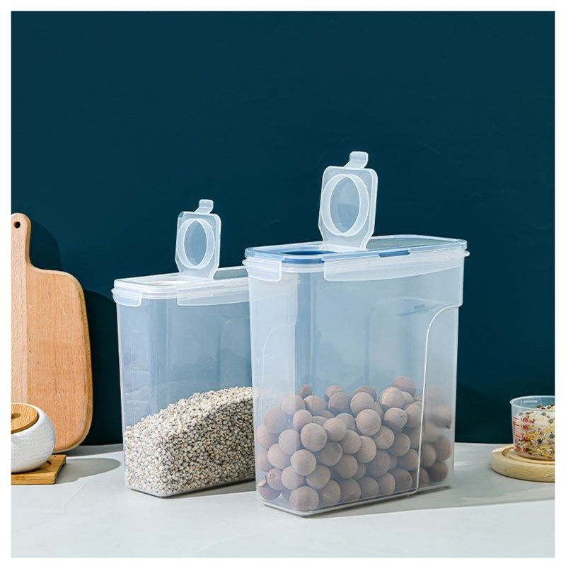 厨房米桶防潮大号密封桶冰箱保鲜盒塑料杂粮收纳桶4L大米面粉米盒