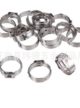 130pcs 盒装304不锈钢单耳无极卡箍喉箍管卡管箍抱箍套装
