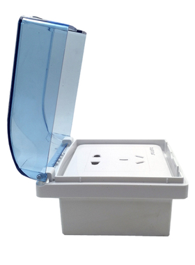 86型明装c明线明盒防水五孔插座10A防溅盒防尘盖带开关一开16A三