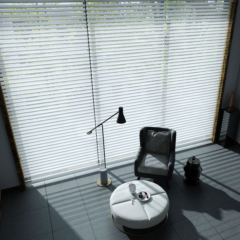 电动香格b里拉窗帘柔纱百叶帘免打孔办公室卫生间客厅卧室遮光卷