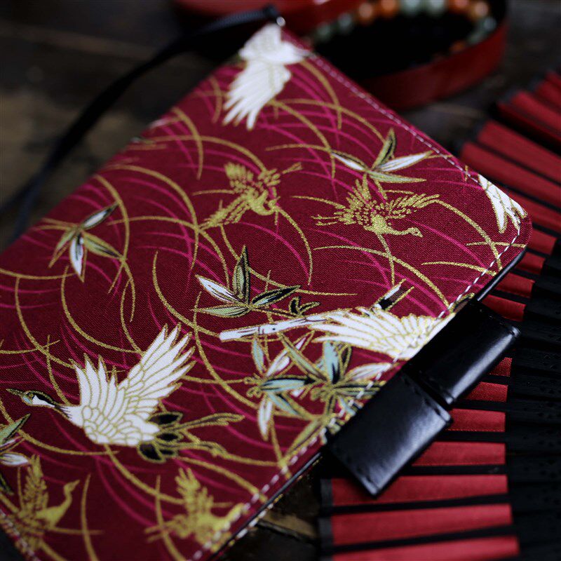 躲在耳里飞鹤书衣浮世绘和风A5仙鹤烫金送礼书衣书皮手账日记本