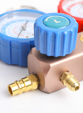 R13422R410汽车加氟表雪种压力表冷媒双表头阀空调加氟工具套装