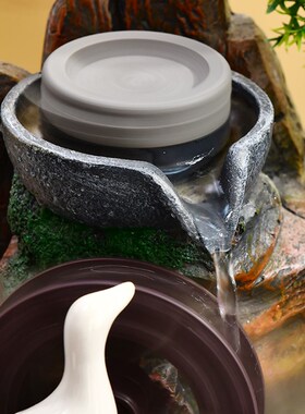 土宫中式创意假山流水招财摆件办公室家居桌面装饰开业乔迁礼物