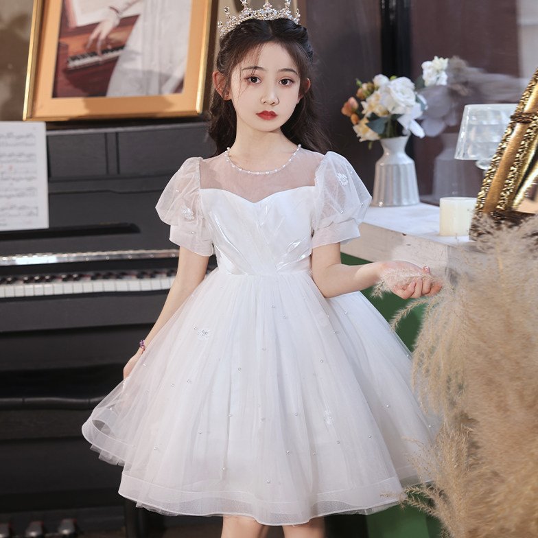 女童公主裙2024夏季新款高级感生日礼服轻奢六一表演主持人蓬蓬裙图片
