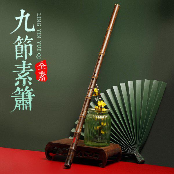 古风专业演奏箫初学自学G紫竹九节八孔全素F调洞箫萧笛民族乐器