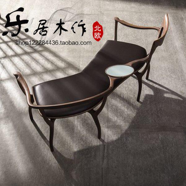 传世经典贵妃椅北欧北美黑胡桃全实木躺椅现代中式样板房家具