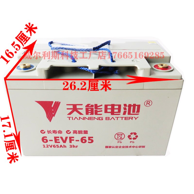 天能6-EVF-60-61 12V60AH65AH电动三轮车 四轮车 电叉车 篷车电池