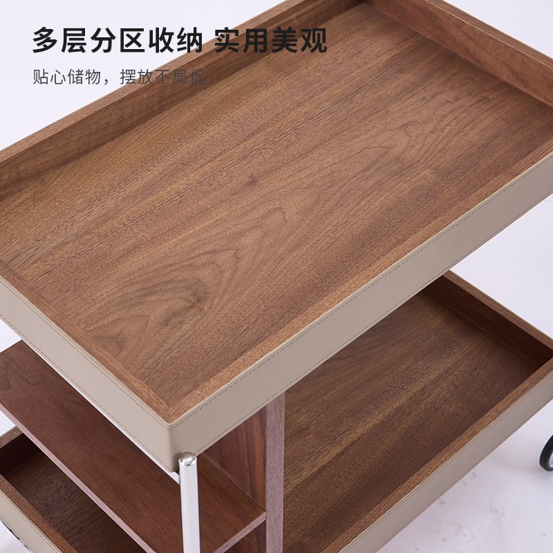格菲莉中古风可移动小推车带轮创意沙发边几客厅家用复古收纳茶几