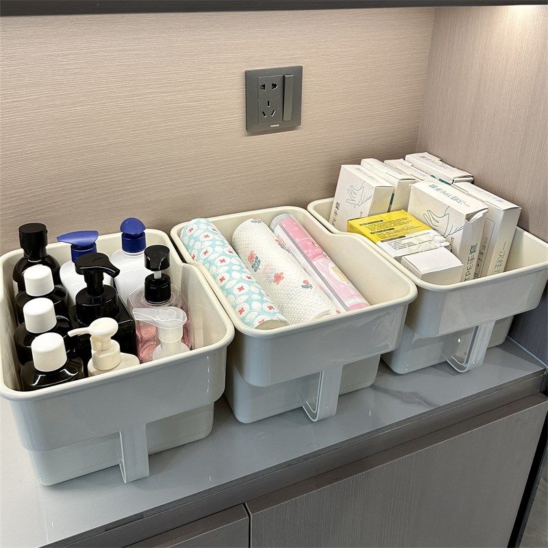家用橱柜收纳盒带把手杂物调味瓶整理收纳筐顶柜吊柜高位储物盒,收纳整理,收纳箱,淘宝优惠券,粉丝福利购,淘宝优惠卷