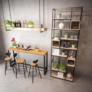 条形桌子靠墙 家用铁艺吧台桌1m简约160实木220长条高脚桌180cm40