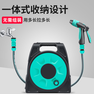 家用洗车水枪抢浇花神器高压水泵花园浇水水管软管庭院收纳架套装