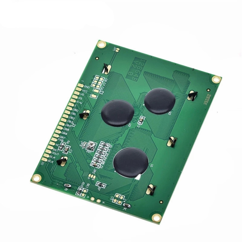 蓝屏黄绿色 LCD12864显示液晶屏 带中文字库 J带背光12864-3.3V5