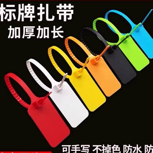 一次性塑料封条防盗扣物流吊牌挂签电缆标识牌标牌扎带标签牌彩色