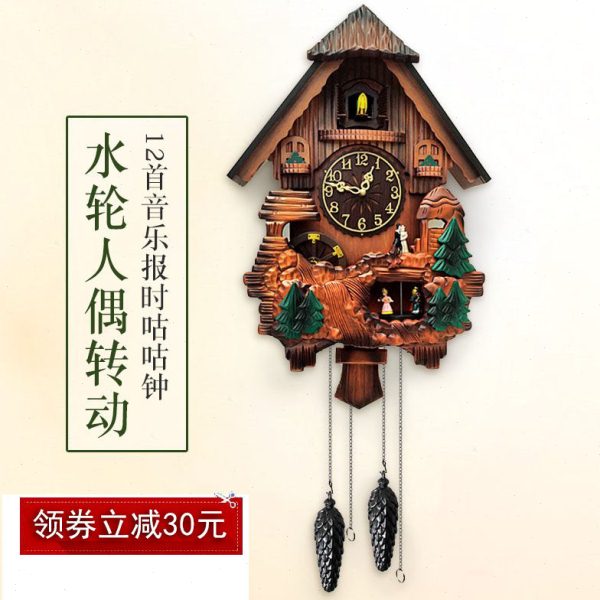 创意时尚布谷鸟挂钟咕咕鸟报时儿童钟表现代简约客厅台湾机芯时钟