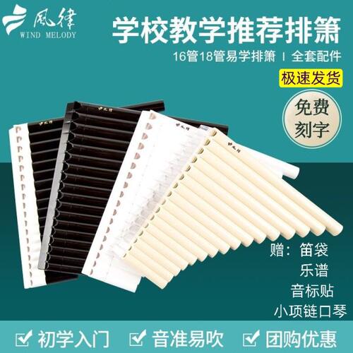 风律牌易学排笛16管18管学生教学专用排箫初学者入门C调排笛乐器