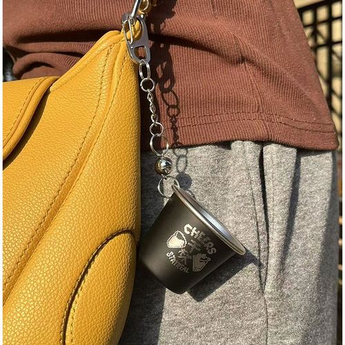 磁吸不锈钢迷你小酒杯一口杯定制logo刻字一两白酒杯小盏便携挂件